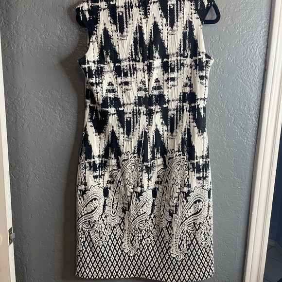 Lo’ Fassi black and white zigzag and paisley/diamond print dress 11/34 - Picture 4 of 8